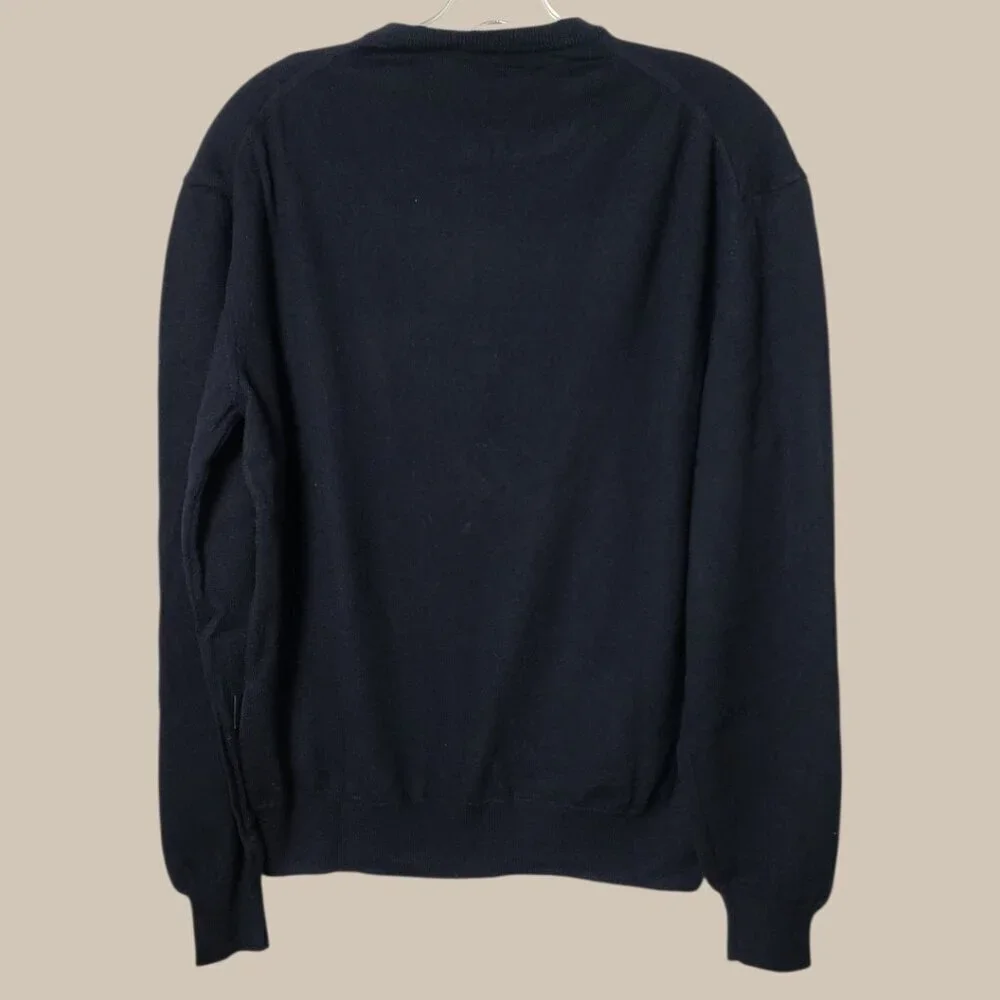 Boss Hugo Boss Mens Virgin Wool Sweater Made In Italy Midnight Medium